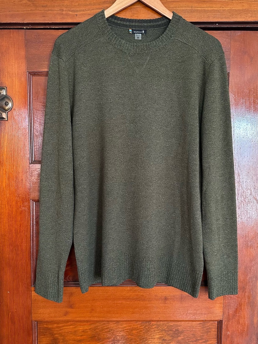 Smartwool Green Sparwood Crew Neck Merino Wool Blend Sweater Size Medium Flawed!